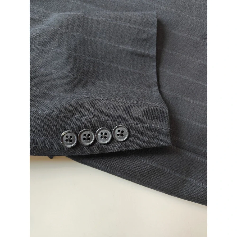 Austin Reed Wool Sport Coat 39R Navy Stripe Blazer USA 2 Button Mens